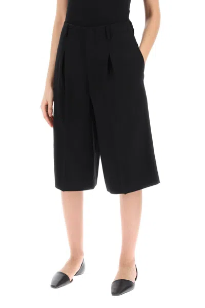 Shop Ami Alexandre Mattiussi Ami Alexandre Matiussi Gabardine Bermuda Shorts Women In Black