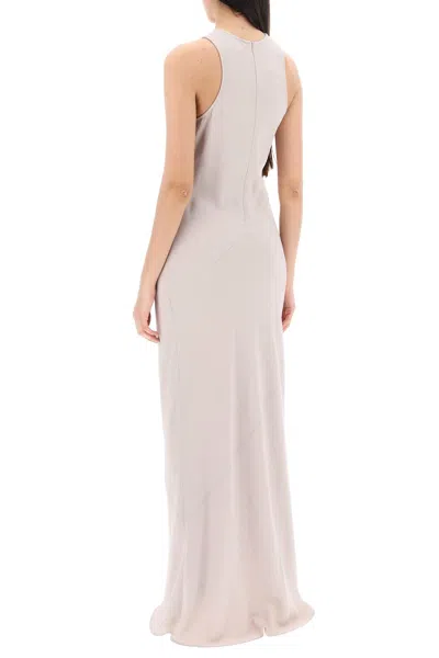 Shop Ami Alexandre Mattiussi Ami Paris Maxi Crepe Dress With Bias Cuts Women In Gray