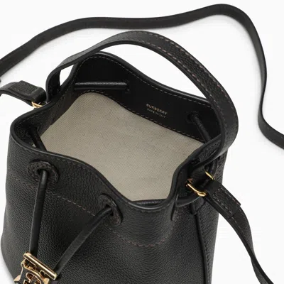 Shop Burberry Tb Mini Black Leather Bucket Bag Women