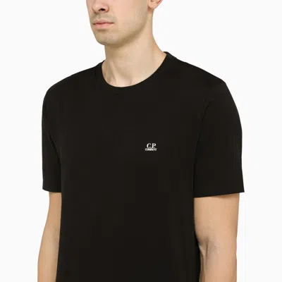 Shop C.p. Company Black T-shirt With Logo Print On The Chest Men