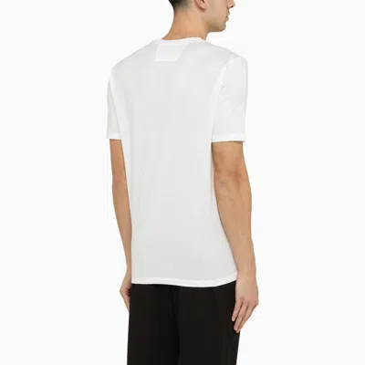 Shop C.p. Company White T-shirt With Logo Print On The Front Men