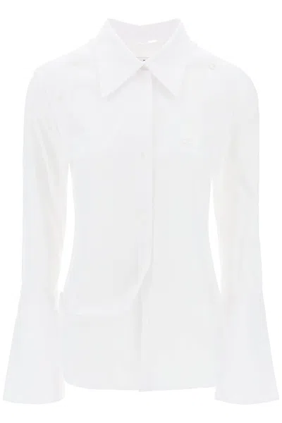 Shop Courrèges Courreges Modular Cotton Poplin Shirt Women In White