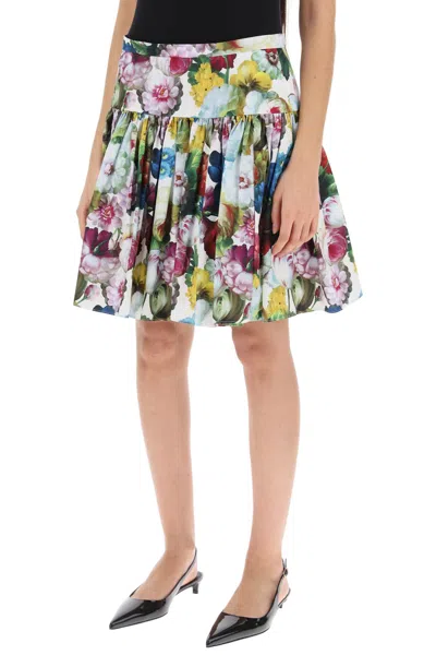 Shop Dolce & Gabbana Nocturnal Flower Mini Yoke Skirt Women In Multicolor
