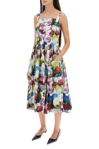 Shop Dolce & Gabbana Nocturnal Flower Print Shirt Dress Women In Multicolor