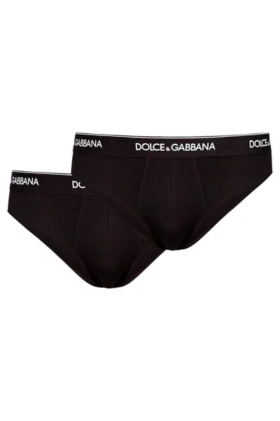 Shop Dolce & Gabbana Underwear Briefs Bi-pack Men In Black