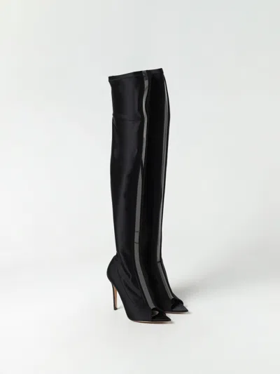 Gianvito Rossi Woman Boot Black Size 8 Textile Fibers In Animal Print