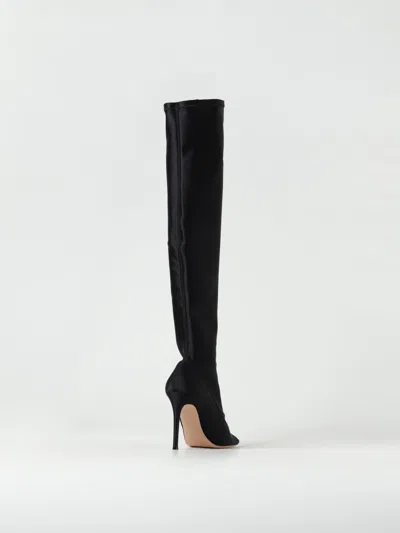 Gianvito Rossi Woman Boot Black Size 8 Textile Fibers In Animal Print