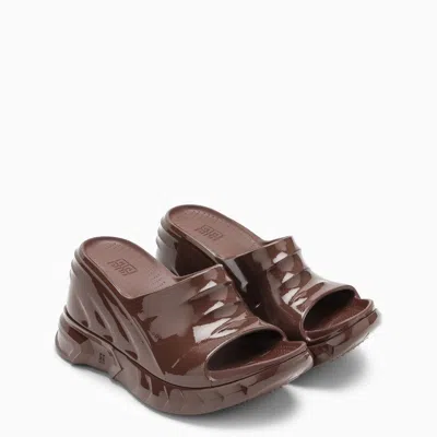 Shop Givenchy Marshmallow Wedge Sandals Chocolate Women In Brown