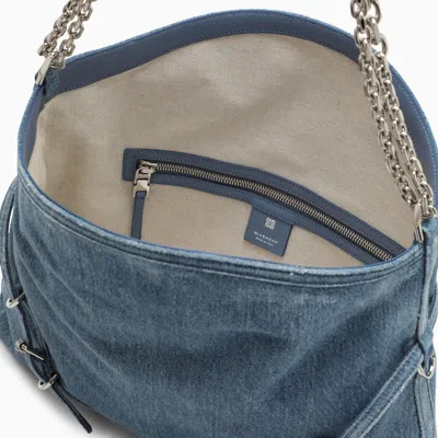 Shop Givenchy Medium Voyou Chain Bag In Blue Denim Women