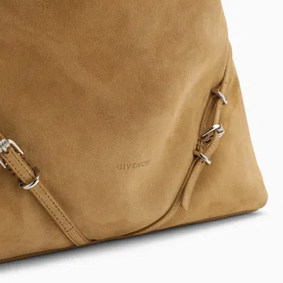 Shop Givenchy Medium Voyou Chain Bag In Hazel Suede Women In Cream
