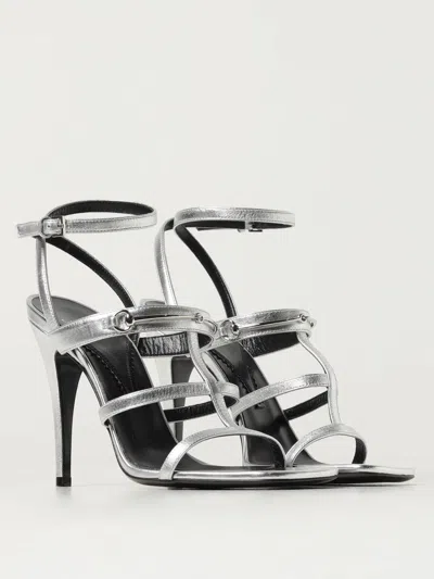 Shop Gucci Heeled Sandals Woman Silver Woman