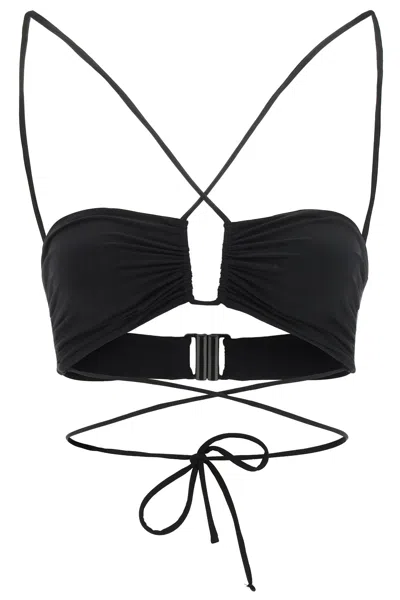 Shop Magda Butrym Crisscross Bandeau Bikini Top Women In Black