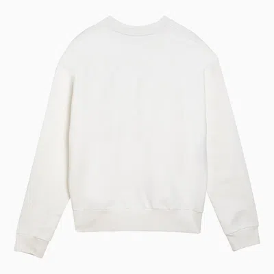 Shop Marni White Crewneck Sweatshirt With Multicoloured Logo Men