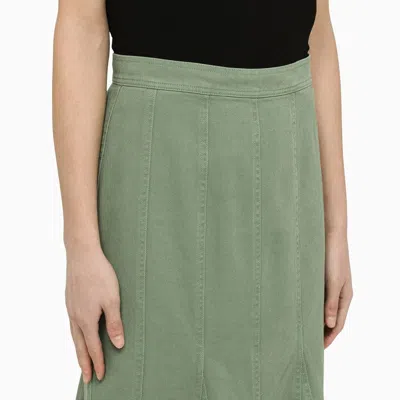 Shop Max Mara Green Cotton Long Skirt Women