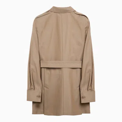 Shop Max Mara Leather-coloured Single-breasted Jacket In Cotton Women In Brown
