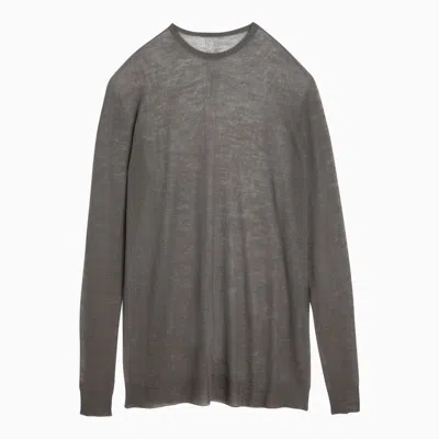 Shop Rick Owens Dust Grey Semi-transparent Wool Sweater Men In Gray