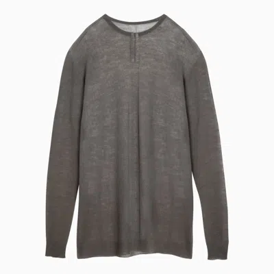 Shop Rick Owens Dust Grey Semi-transparent Wool Sweater Men In Gray