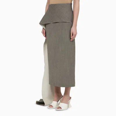 Shop The Row White/black Wool Skirt With Side Train Women