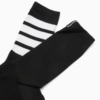 Shop Thom Browne Black Sports Socks Men