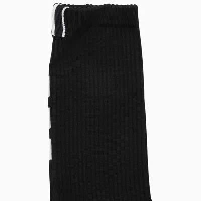 Shop Thom Browne Black Sports Socks Men