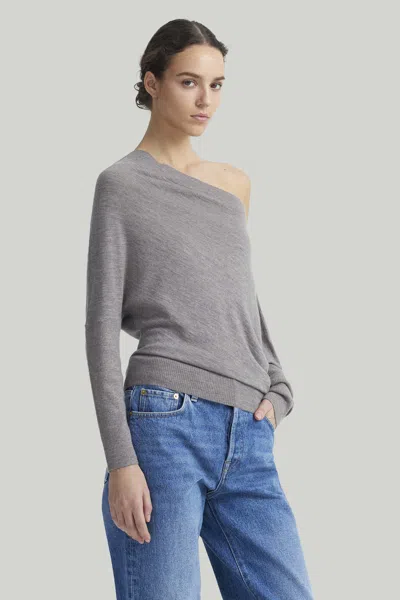 Altuzarra Grainge Cashmere Off-shoulder Sweater In Marble Melange
