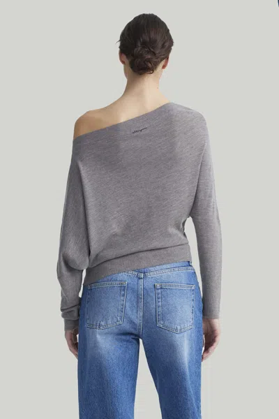 Altuzarra Grainge Cashmere Off-shoulder Sweater In Marble Melange