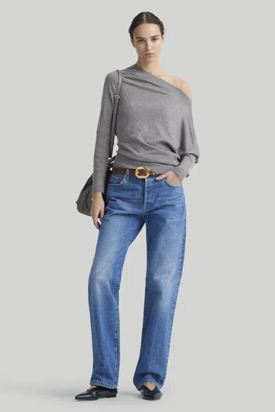 Altuzarra Grainge Cashmere Off-shoulder Sweater In Marble Melange