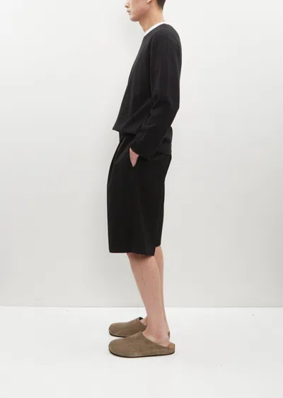 Shop Comme Des Garçons Homme Deux Double Pleated Shorts In Black