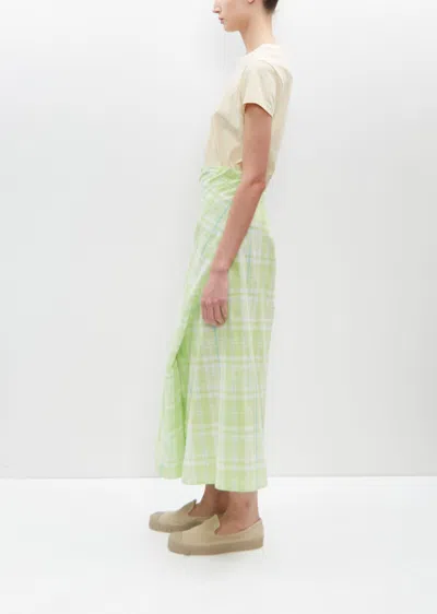 Shop 6397 Draped Wrap Skirt In Lime Plaid