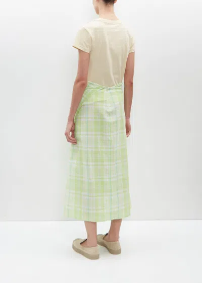 Shop 6397 Draped Wrap Skirt In Lime Plaid