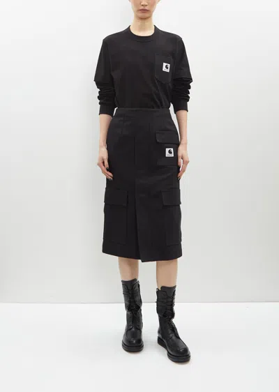 Shop Sacai X Carhartt Wip Duck Skirt In Black 001