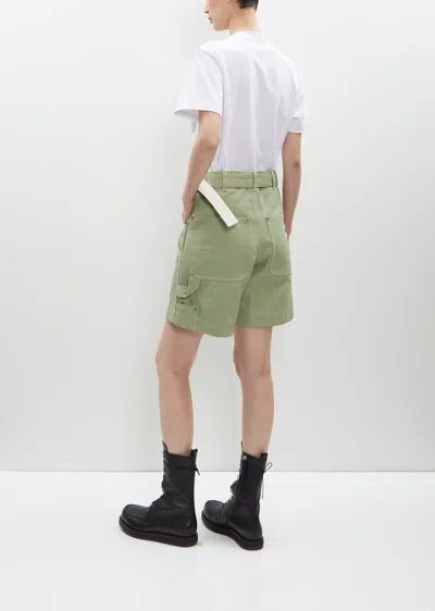 Shop Sacai X Carhartt Wip Duck Shorts In L/green 589