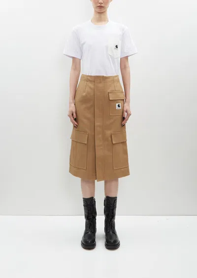 Shop Sacai X Carhartt Wip Duck Skirt In Beige 651