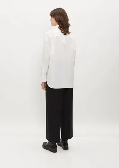 Shop Margaret Howell Dropped Shoulder Cotton Shirt In White