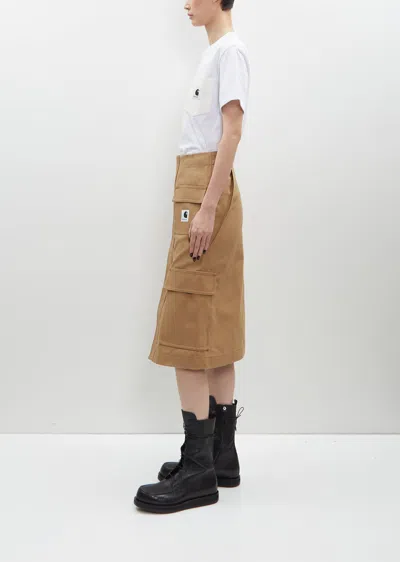 Shop Sacai X Carhartt Wip Duck Skirt In Beige 651