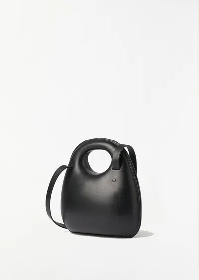 Lemaire Egg Leather Shoulder Bag In Black