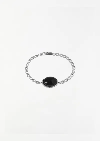 Shop Corali Embleme Bracelet In Onyx Stone, 925 Sterling Silver