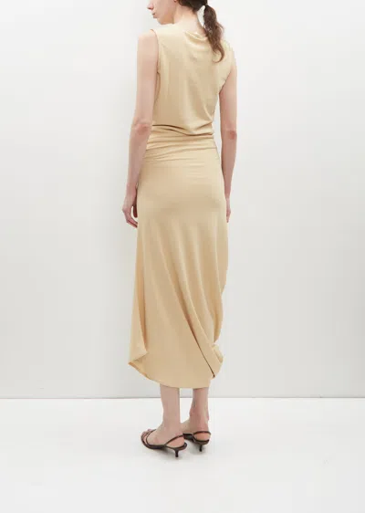 Shop Lemaire Fitted Twisted Jersey Dress In Soft Sand