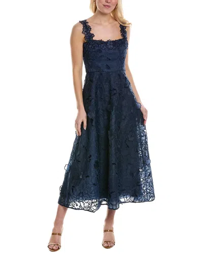 Shop ml Monique Lhuillier Juliette Organza Maxi Dress In Blue