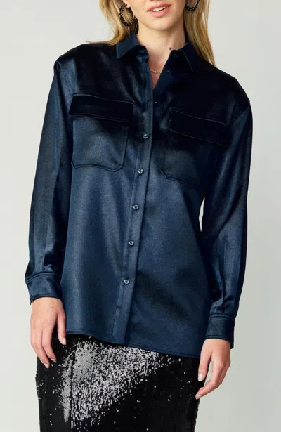 Shop Current Air Button Up Top In Navy In Blue