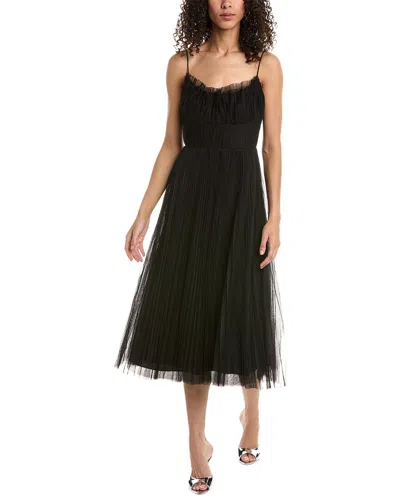 Shop ml Monique Lhuillier Tulle Midi Dress In Black
