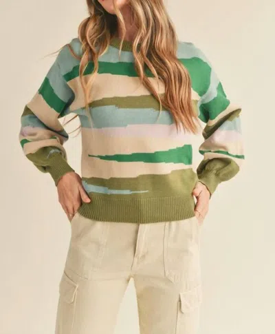 Shop Merci Martha Sweater In Olive Multi In Green
