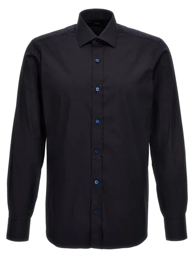 Shop Barba Poplin Shirt In Blue