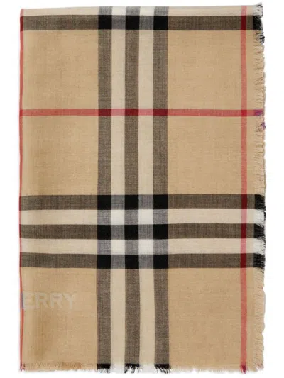 Shop Burberry Foulards & Scarfs In Brown