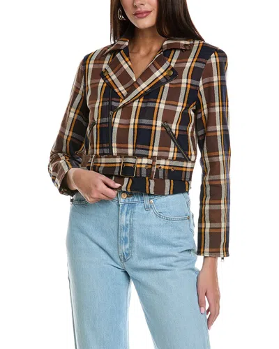 Mother Denim The Moto Jacket In Brown