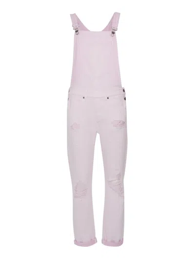 Dondup Five-pocket Denim Overalls In Pink