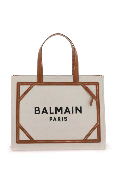 Shop Balmain B-army 42 Tote Bag In White