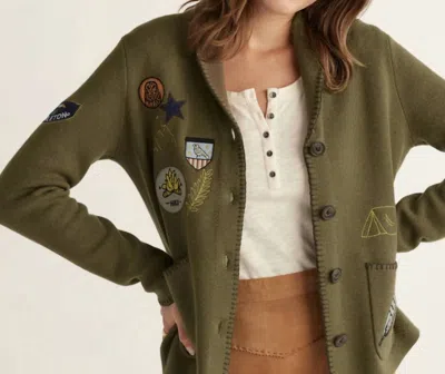 Shop Pendleton Camp Cardigan In Olive In Green