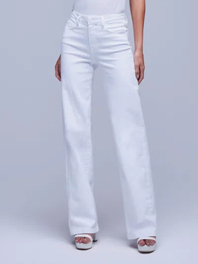 Shop L Agence Clayton Wide Leg Jean In Blanc In White