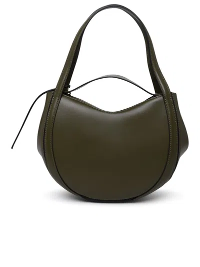 Shop Wandler 'lin' Green Calf Leather Bag